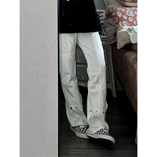 cleanfit白色牛仔裤男美式高街vibe裤子直筒微喇裤C112-P50，男装牛仔裤，星座1007（原301D）
