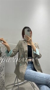 格纹西服外套图片