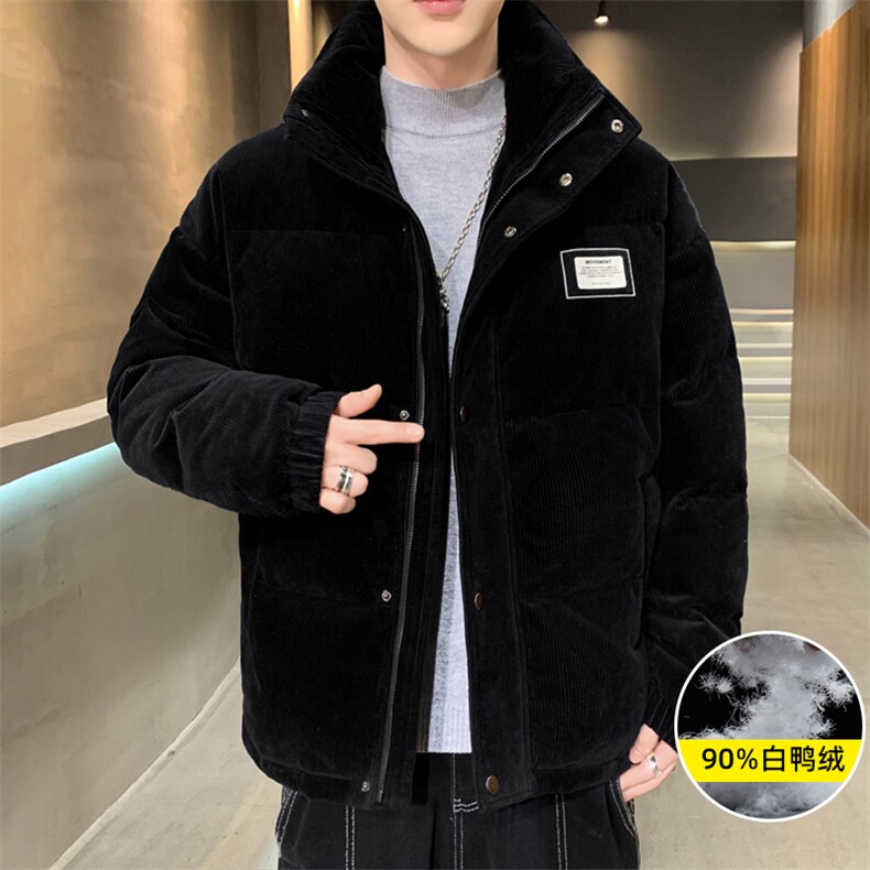 90%白鸭绒 以 M-8XL灯芯绒休闲宽松大码男士羽绒服XZ109-P175图片