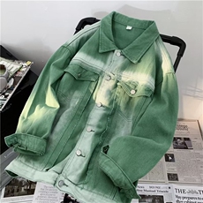 渐变做旧牛仔外套春潮牌ins宽松情侣美式高街工装夹克WT2299p75，男装夹克，星座1013