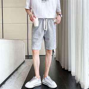 时尚短裤男夏季新款潮牌条纹提花休闲百搭直筒弹力宽松运动五分裤图片