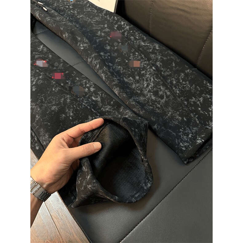 春装高品质扎染刺绣工艺弯刀卫裤男重磅复古垂感休闲运动裤阔腿裤,男装休闲裤,电商A443