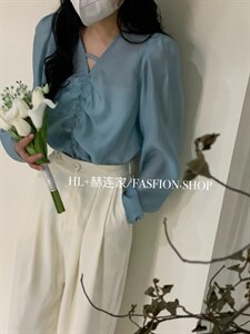 2022春夏新款 防晒抽皱小衫图片