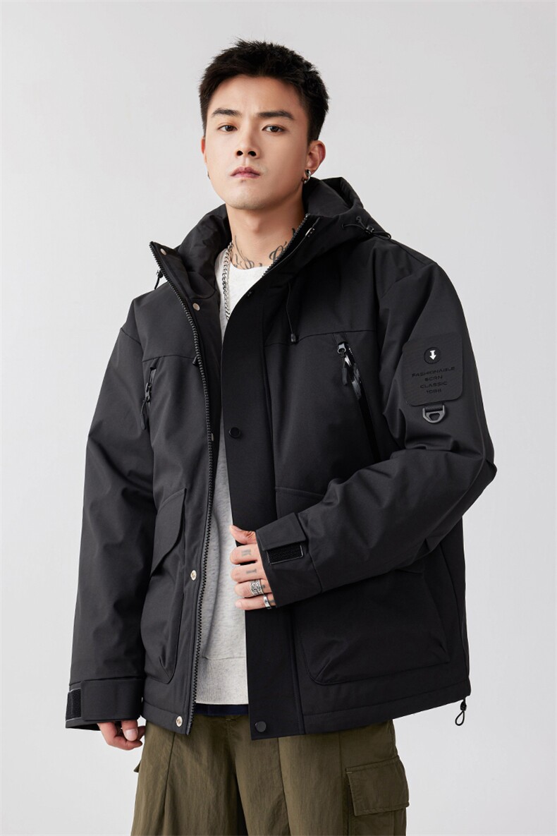 2024新标80羽绒服重磅连帽保暖潮外套A436-972-P225控价298,男装羽绒服,电商A436