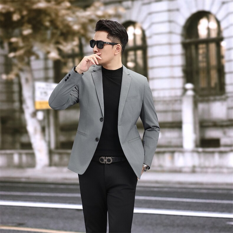 新款男士小西装青年修身秋季休闲西服2382P165，男装西服套装，电商D225-1