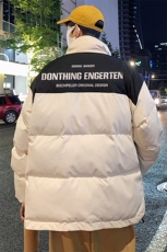 特批港风夜景冬款时尚宽松字母印花撞色翻领棉衣MY6250P85控138，男装棉衣，电商A247