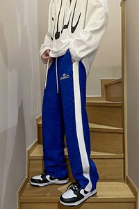 抖音品质2022春装男女情侣棋盘格休闲直筒裤B221-LK22003-P75控98图片