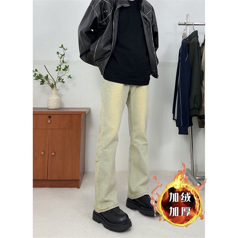 美式ins高街vibe水洗加绒牛仔裤货号加绒K2316P70常规P55图片