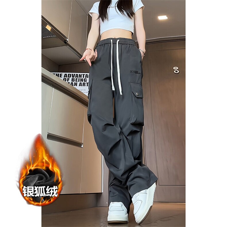 薄款改加绒特批P50无差价冬新银狐绒保暖中性工装裤男K1448J加绒,男装休闲裤,电商A001