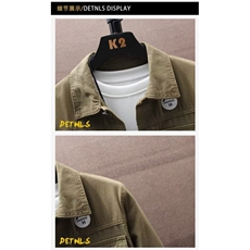 1506A/GY80640/P44印花工装牛仔外套男士翻领，男装工装外套，星座1506A