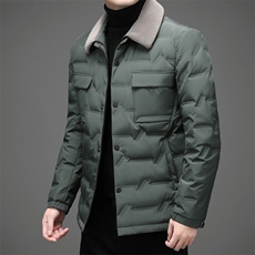 LD629钱塘2020-2秋冬中老年男士商务休闲毛领羽绒服外套货稳P250，男装羽绒服，钱塘207-2