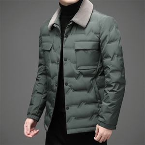 LD629钱塘2020-2秋冬中老年男士商务休闲毛领羽绒服外套货稳P250图片