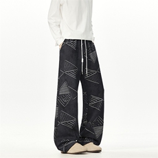 703-K395-P55几何烧花扎染直筒休闲长裤，男装休闲裤，星座703