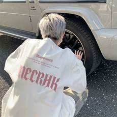 美式纯棉长袖t恤男款春秋季2025新款高街潮牌白色圆领内搭打底衫，男装T恤，星座506A