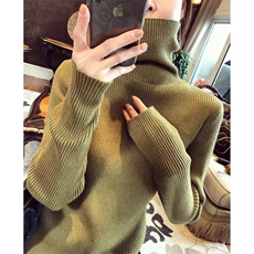 时尚高领羊毛衫女秋冬季新款修身显瘦百搭气质长袖针织打底衫，女装羊毛衫，恒恩羊绒