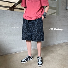 夏装笑脸牛仔三色时尚牛仔短裤A125-DK15-P38，男装牛仔裤，电商A125