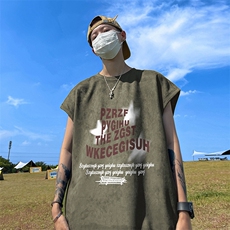 量大优供视频得物直播品220克夏季麂皮绒背心无袖T恤BJ169，男装T恤，电商A486
