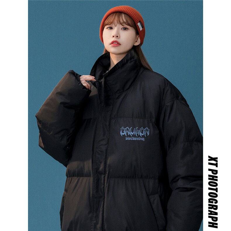 白鸭绒中性冬季潮流字母印花百搭立领羽绒服YR221P195控258，男装羽绒服，A247A