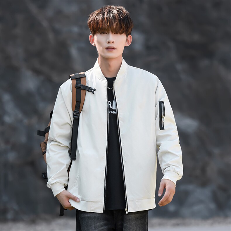秋季飞行服夹克潮流男士外套大码宽松上衣纯色A266-JK8017-P33图片