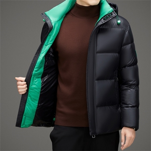 冬季白鸭绒加厚羽绒服短款中青年休闲保暖简约防寒潮服外套男装图片