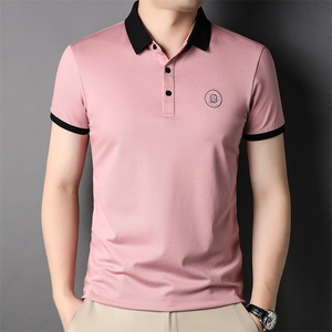 夏季新款男士翻领短袖t恤中年有领男装上衣服休闲POLO衫图片
