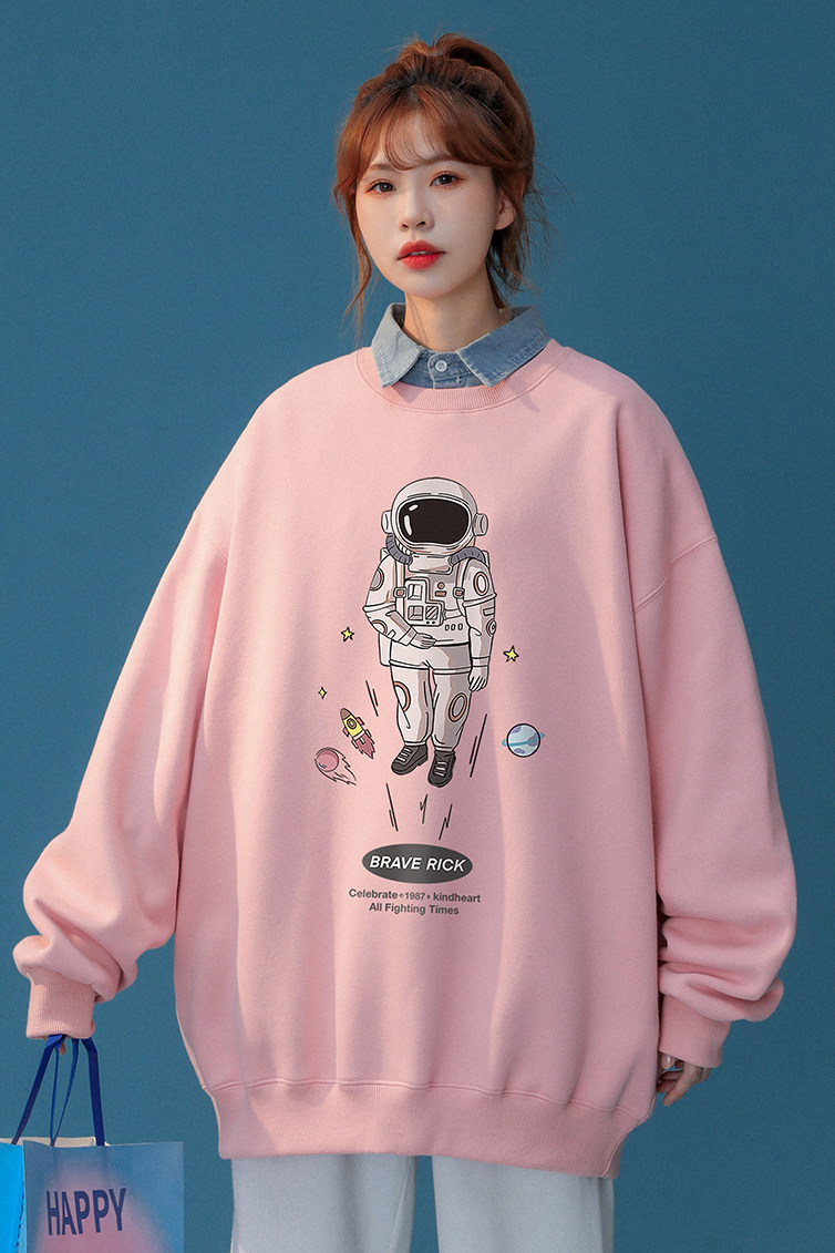 ！春季小众衣服2024年新款太空宇航员宽松卫衣W159P30控48,男装卫衣,A247A