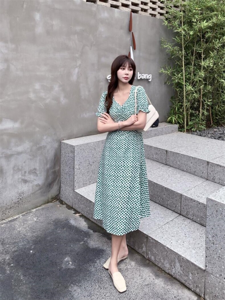 夏季新款连衣裙，女装连衣裙，青羽鹤