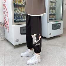2024夏季新款港风外景宽松大码冰感透气束脚休闲裤1535-P35，男装休闲裤，星座914-3