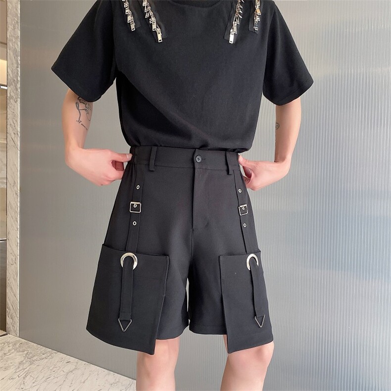 高腰工装短裤男夏季2024新款显瘦休闲裤外穿A345-506-P80,男装休闲裤,电商A345