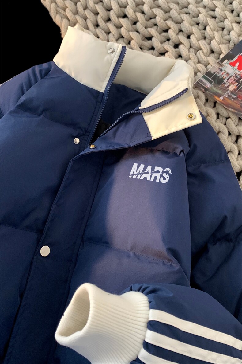！2025秋冬新款撞色织带棉衣加厚保暖棉服MY209特P80,男装棉衣,电商B220