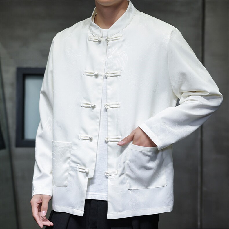 2025春季新款男装经典风衬衣新中式唐装盘扣汉服衬衫C175-P65,男装衬衫,电商B277(原6028)