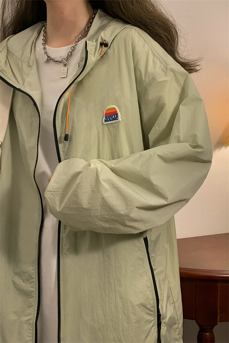中性风黄灯撞色彩虹硅胶点缀防晒衣女潮牌防晒服男FS77001P65控88,男装夹克,星座226-1