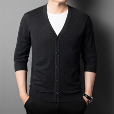 BJ7668钱塘2020-2中年男士春秋新款宝开衫毛衣针织衫休闲毛衣P70，男装针织衫/毛衣，钱塘207-2