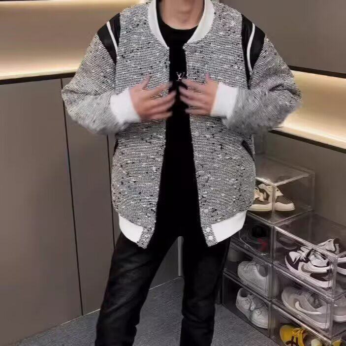 秋冬款高级感垫肩小香风双排扣西服外套轻奢时尚网红毛呢夹克上衣,男装西服,星座506A