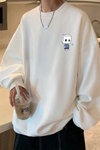 5XL华夫格卫衣男大码胖子圆领长袖t恤 HW76400-P30加绒款-P40图片