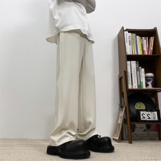 高级感西裤男春季潮流垂感宽松阔腿直筒休闲长裤子潮XK302-P50，男装西裤，电商A178