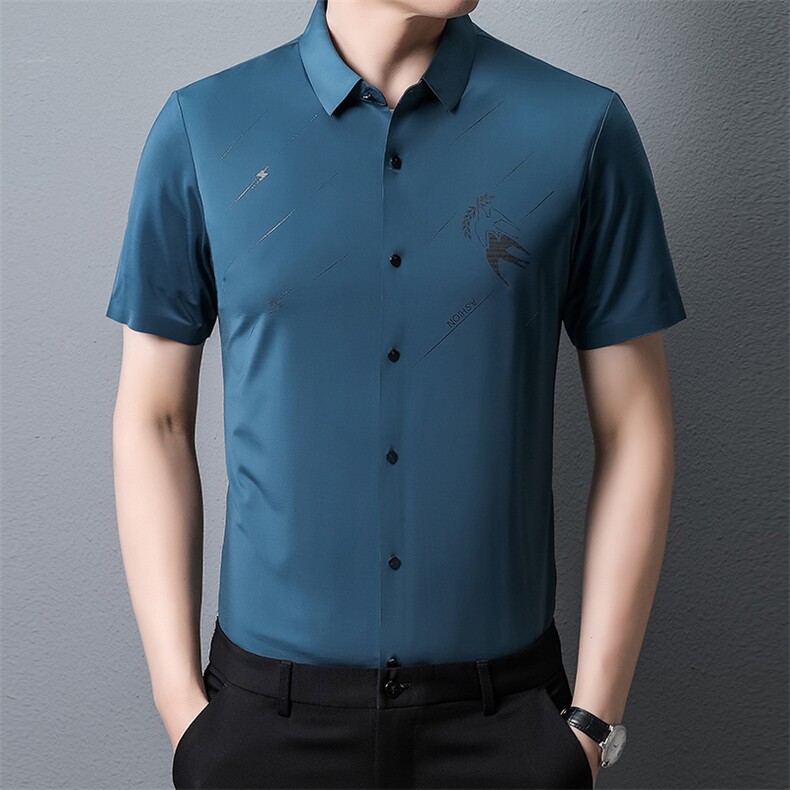 PAF3307钱塘2020-3夏季新款男士无痕高品质短袖衬衫商务衬衣P44,男装衬衫,钱塘207-3