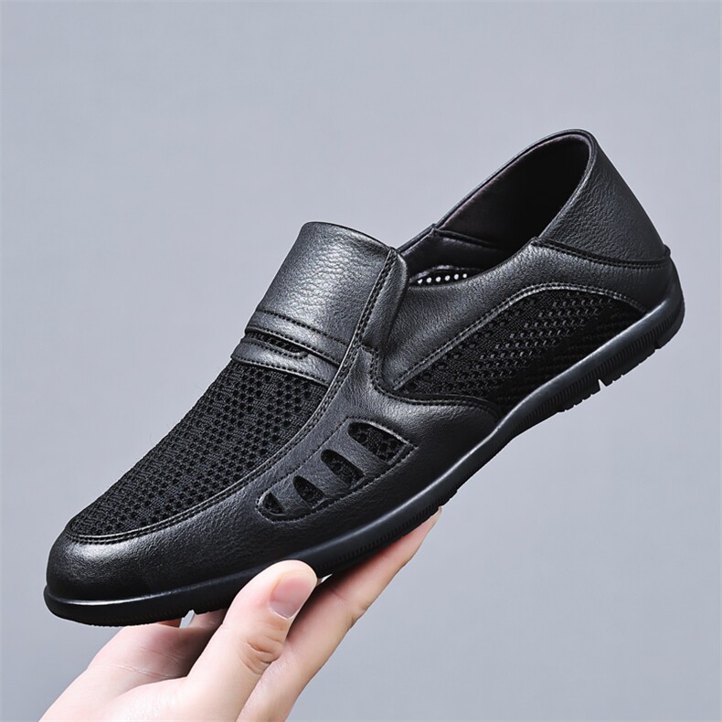 X4061-P135新款男士休闲镂空皮鞋男潮透气洞洞鞋包头牛皮凉鞋，男鞋凉鞋，星座1407-3