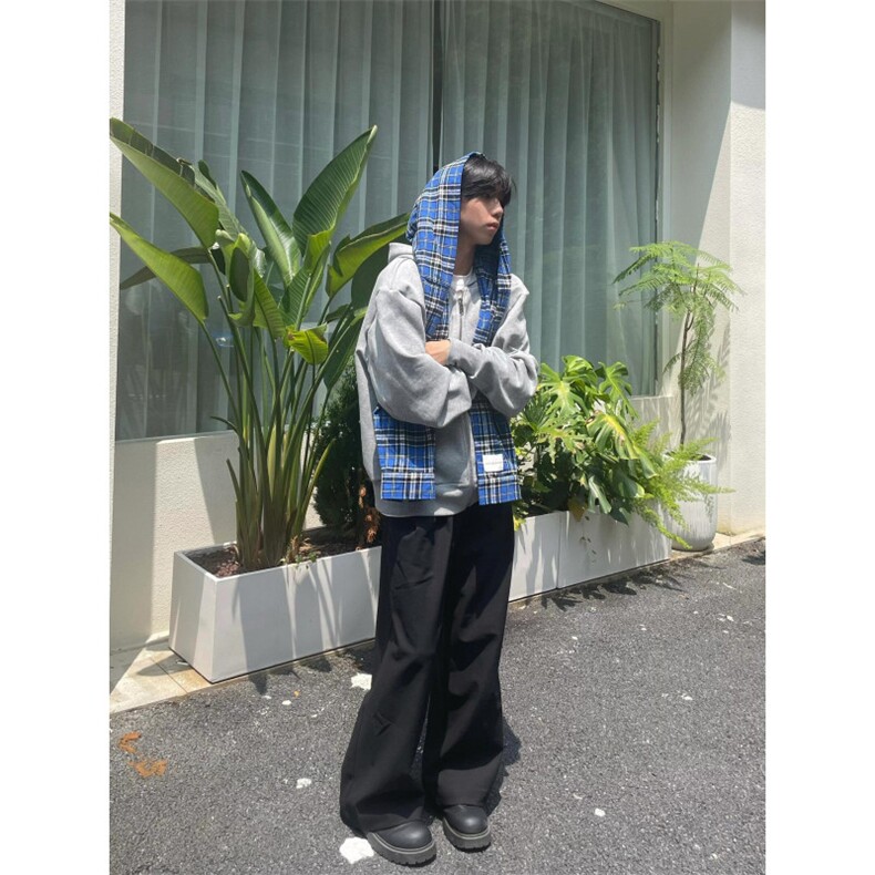 【有货】假两件格子拼接卫衣男款设计感连帽开衫外套JL97CC-特P68,男装卫衣,星座1007（原301D）