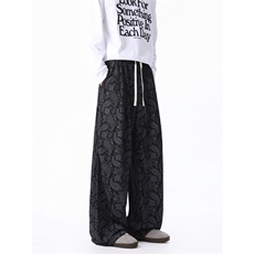 2026春装新款个性印花宽松百搭休闲裤男士垂感长裤K9960-特P38，男装休闲裤，电商A006