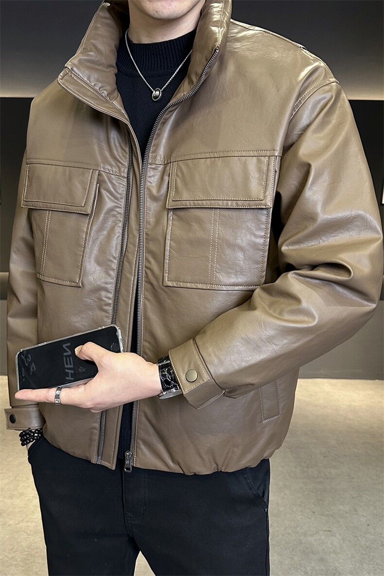 现货标50白鸭绒皮羽绒服男宽松痞帅高级感外套C317-Y9968-P215,男装羽绒服,电商C317
