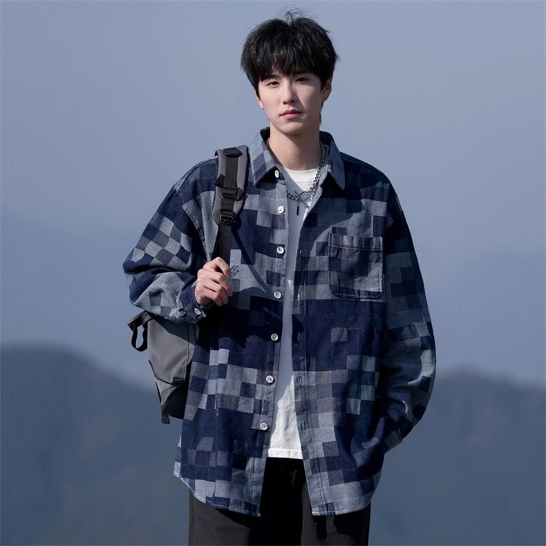 25年春季长袖衬衫男牛仔洗水衬衣宽松现货DS-C323-1-G661-特批55,男装衬衫,电商C323-1