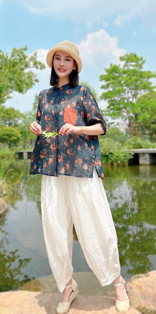 纯苎连衣裙小衫裤子裙子衬衣 时尚风 风淑女风休闲风，女装连衣裙，川哲