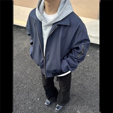 复古立领工装飞行员夹克衫男生春秋美式宽松拉链设计感棒球服外套，男装夹克，星座506A