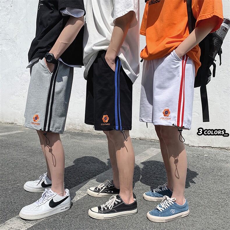 运动短裤男士夏天潮流宽松中裤子潮牌ins夏季休闲五分裤T,男装休闲裤,电商A102B