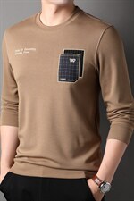 春秋季2023新款男卫衣薄款休闲宽松时尚潮流圆领纯色印花上衣，男装卫衣，电商B212（原钱塘6029）