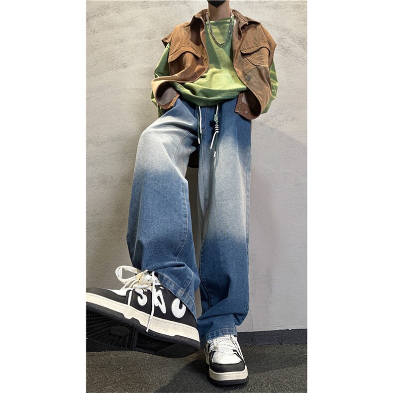 k1097-p55-控78M-5XL现货oversizecleanfit风黄泥牛仔裤破洞,男装牛仔裤,星座116