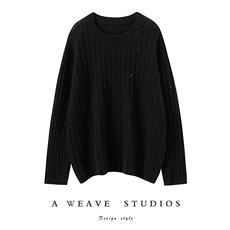 秋季新款纯色针织套头上衣时尚百搭，女装针织衫/毛衣，亿嘉羊绒