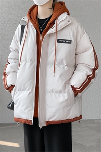 棉服男冬季新款港风宽松假两件连帽棉衣MF8587-特P78图片