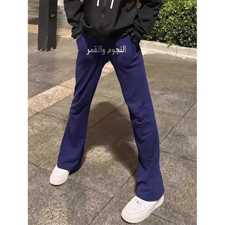 美式高街潮牌男女运动休闲裤直筒宽松慵懒显瘦印花休闲卫裤子,男装休闲裤,电商A486